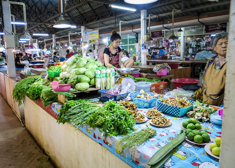 local market in Sukhothai in sukhothai thailand