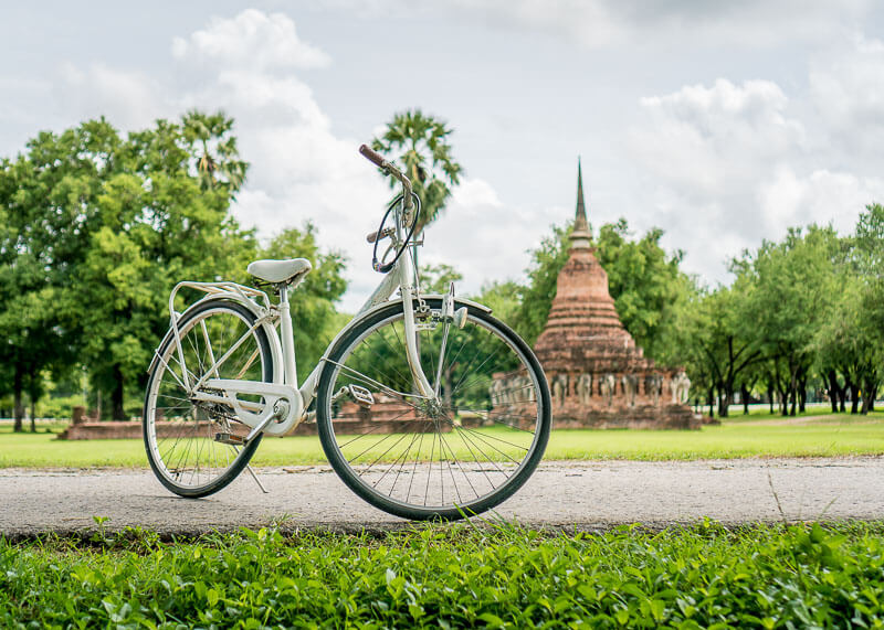 bicycle in sukhothai thailand