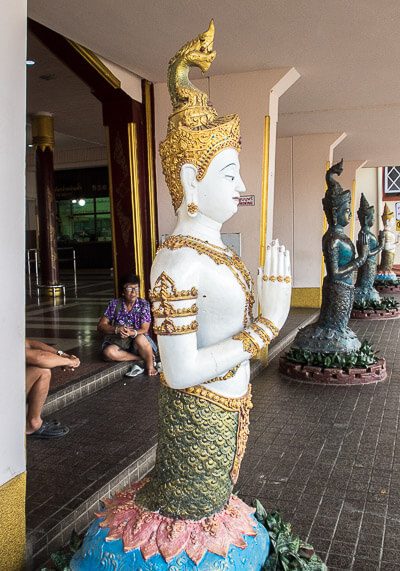 buddha statues in front of Chiang Mai Train Station