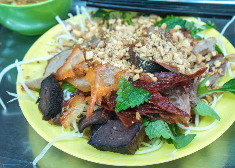 Hanoi trip blog - beef salad and dumplings