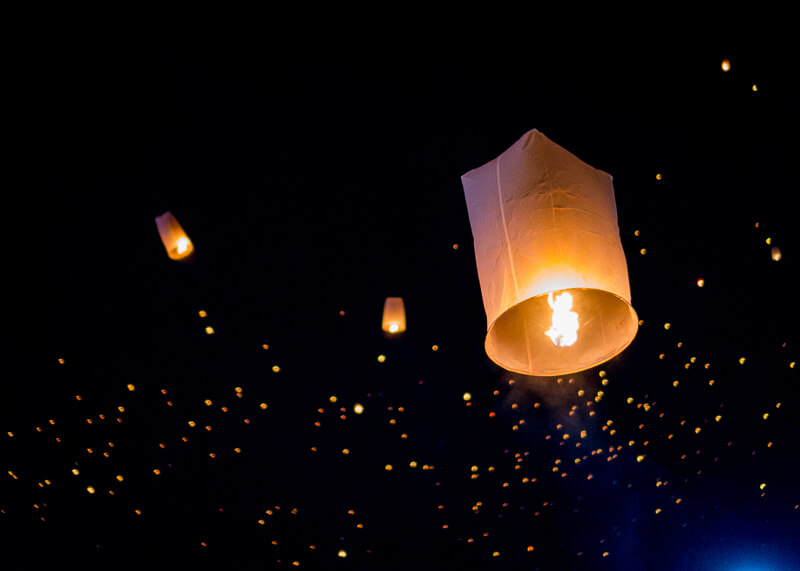Loy Krathong Chiang Mai lantern festival - night skies