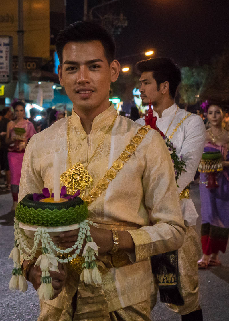 Loy Krathong Chiang Mai lantern festival - man in parade