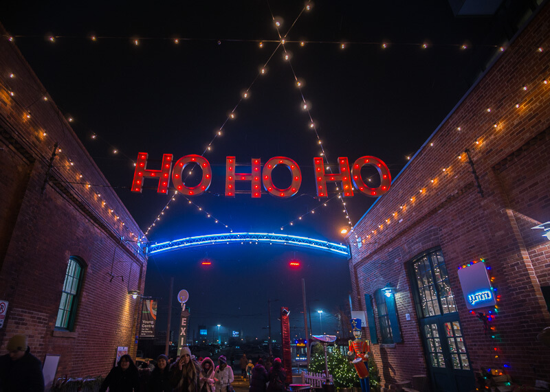 Toronto distillery district Christmas market - ho ho ho