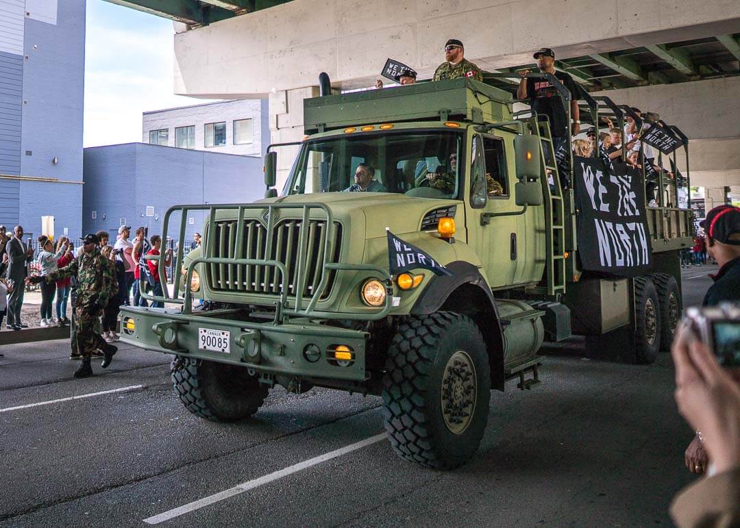 Raptors championship celebration parade - Army truck