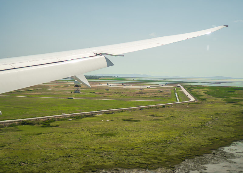 modern nomadic lifestyle - plane landing in canada