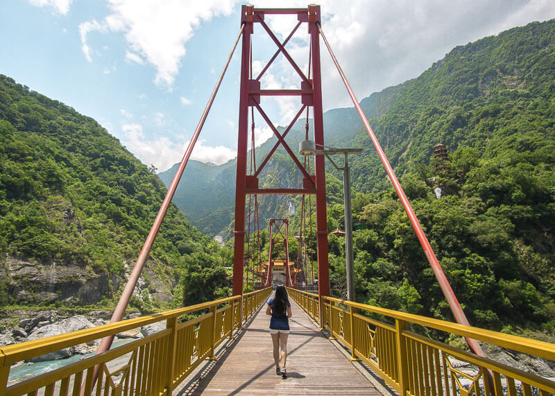 modern nomadic lifestyle - taroko gorge pudu bridge in hualien