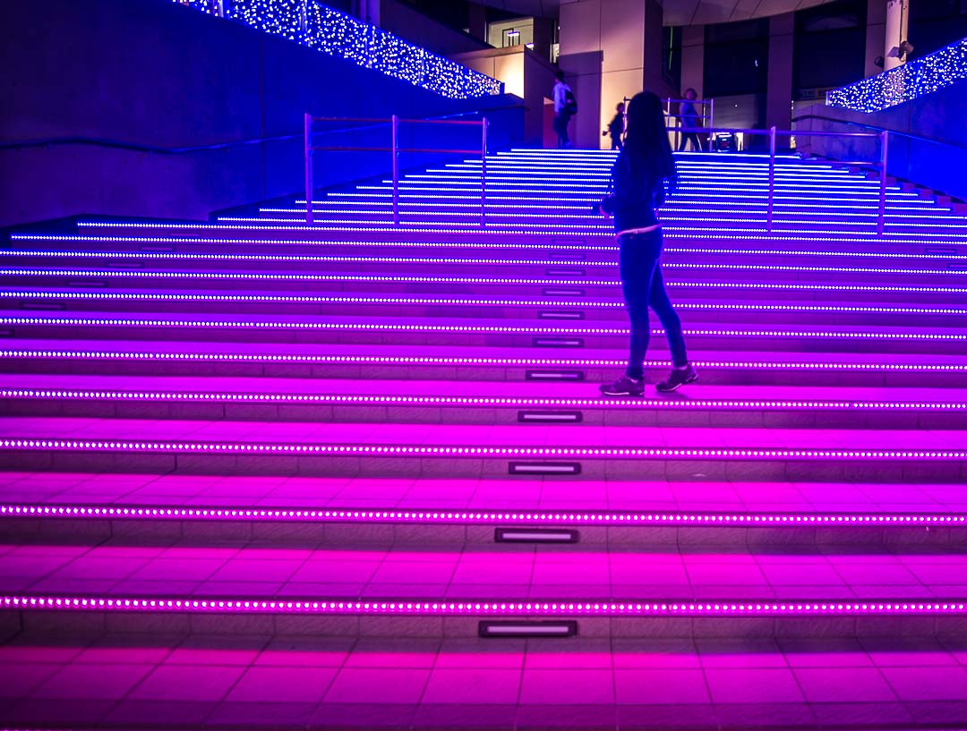 Things to do in odaiba tokyo - colourful stairs