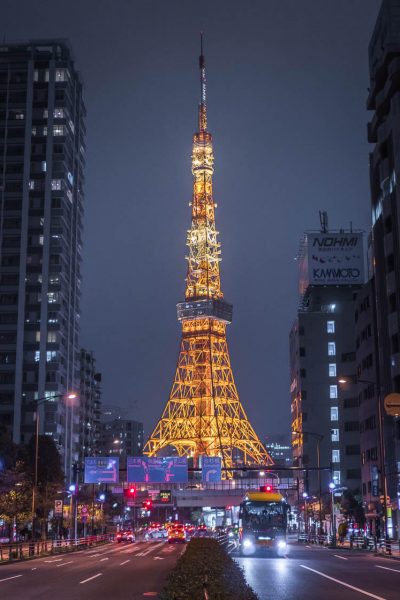 nomadic life new zealand japan - tokyo tower at night