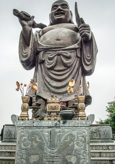 ninh binh travel blog - laughing Buddha at Bai Dinh Pagoda